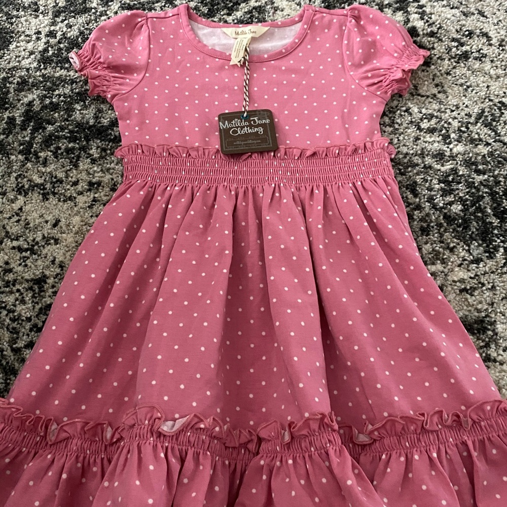 Girls lap dress polka dot new with tag attached